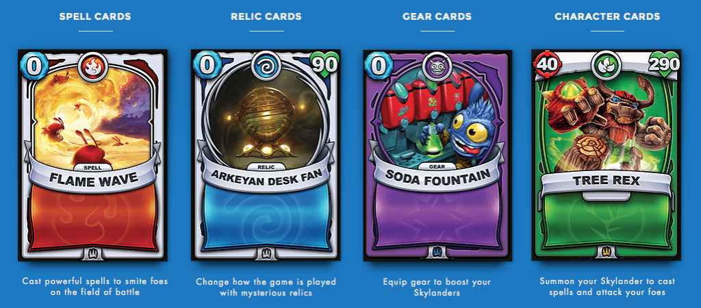 Skylanders Battlecast Card Types